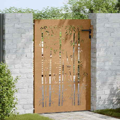 Vidaxl poort 85x125 cm Bamboo Design Cortenstaal