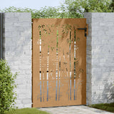 Vidaxxl portail 85x150 cm bambou design acier corten