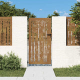 Vidaxxl portail 85x200 cm bambou design acier corten