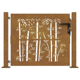 Vidaxxl portail 105x105 cm bambou design acier corten