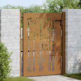 Vidaxxl portail 105x130 cm bambou design acier corten