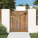 Vidaxxl portail 105x130 cm bambou design acier corten