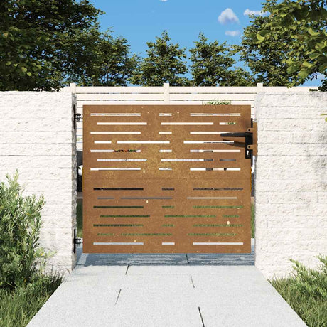 Portail Vidaxxl 85x75 cm carré en acier corten