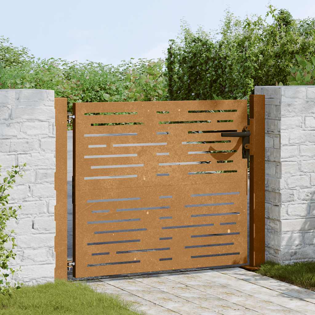 Portail Vidaxxl 105x80 cm carré en acier corten
