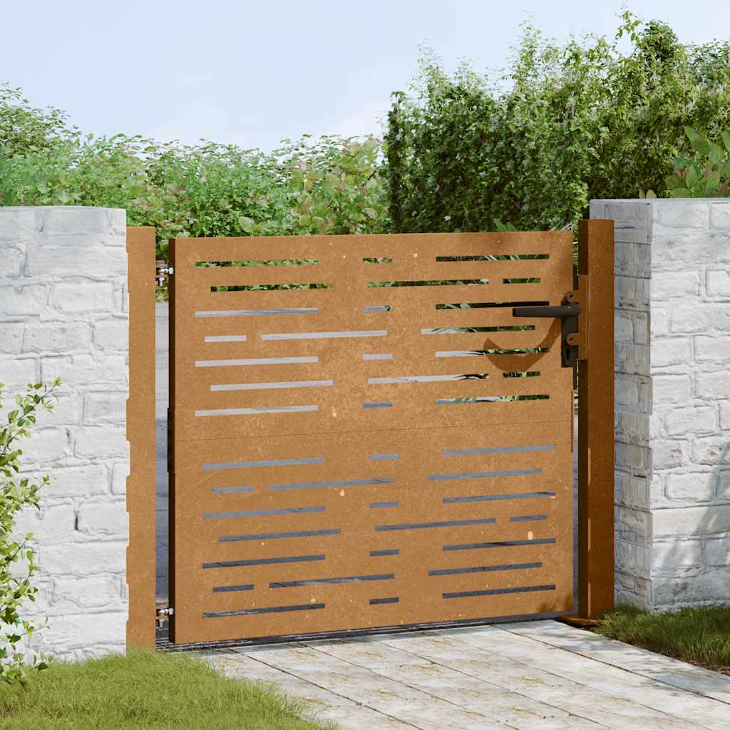Portail Vidaxxl 105x105 cm carré en acier corten