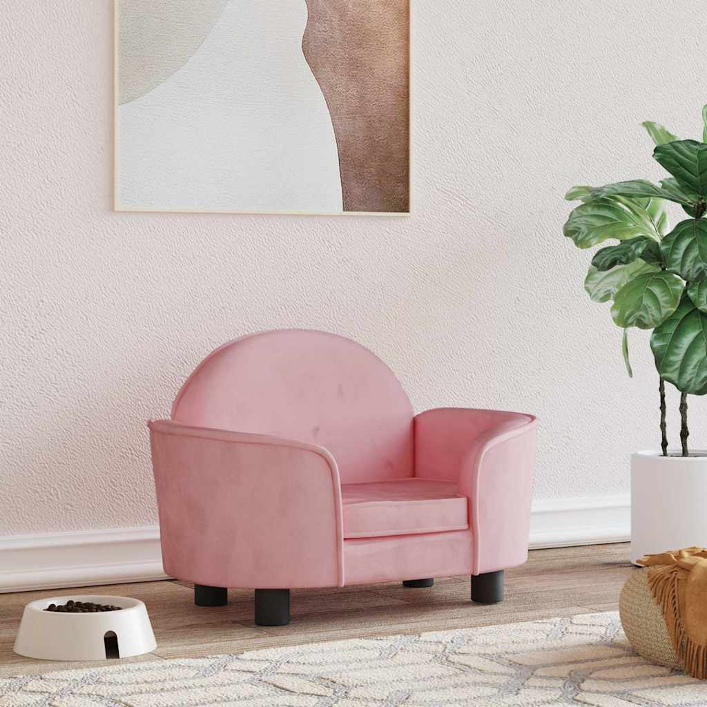 Vidaxxl lit pour chien 66x40x45 cm velours rose