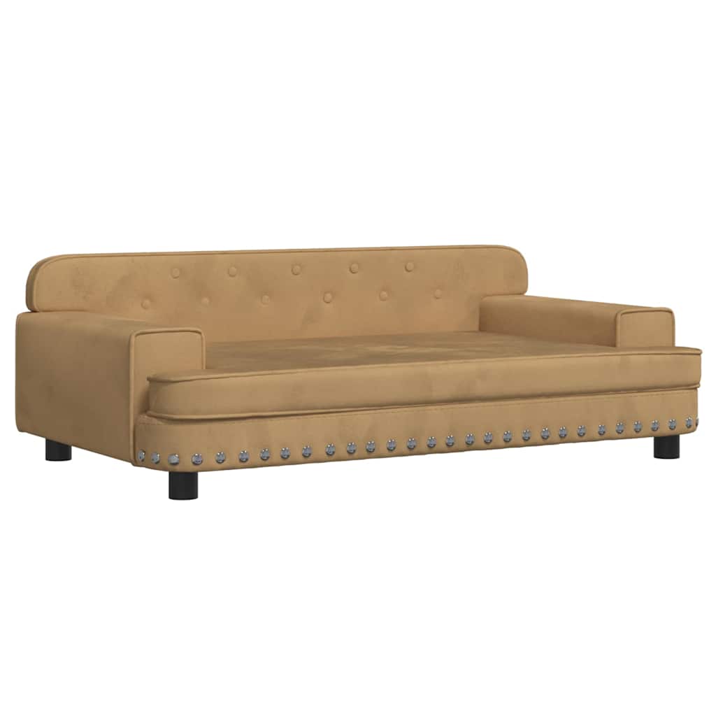 Vidaxxl lit pour chien 90x53x30 cm velours marron