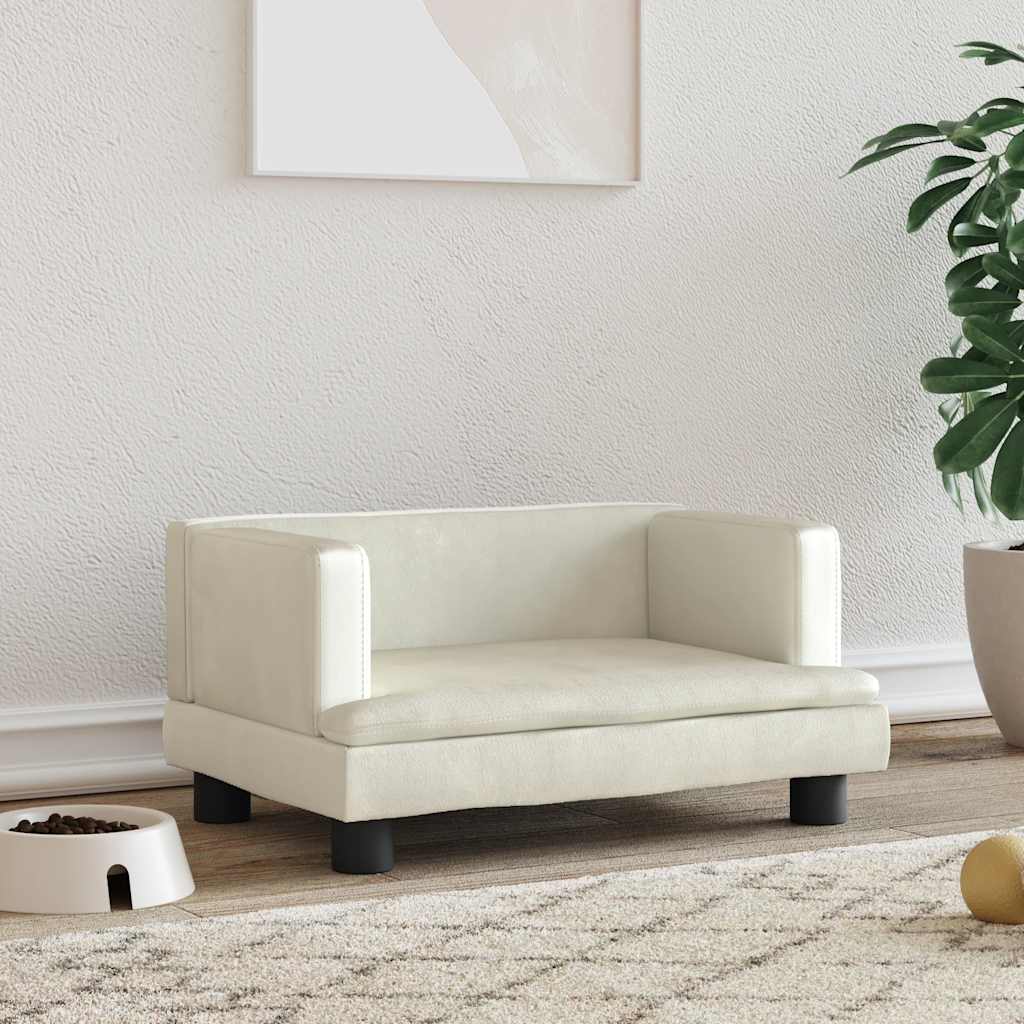 Vidaxxl lit pour chien 60x40x30 cm velours couleur crème