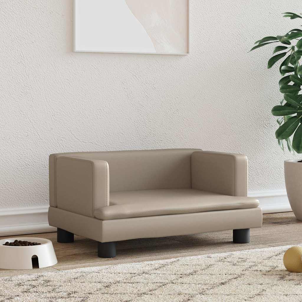 Vidaxxl lit pour chien 60x40x30 cm cuir artificiel couleur cappuccino