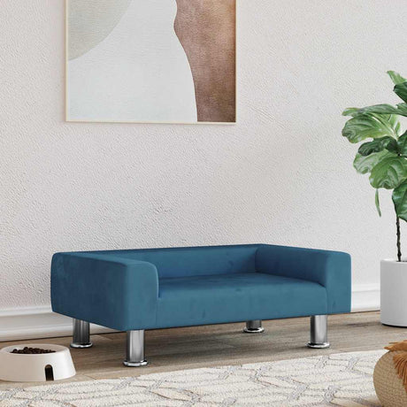 Vidaxxl lit pour chien 70x45x26,5 cm velours bleu