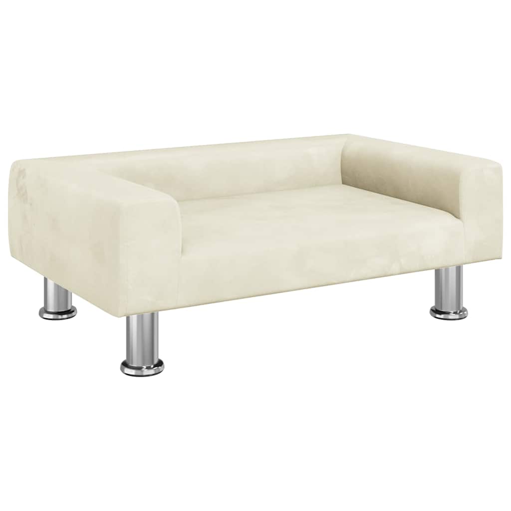 Vidaxxl lit pour chien 70x45x26,5 cm velours couleur crème