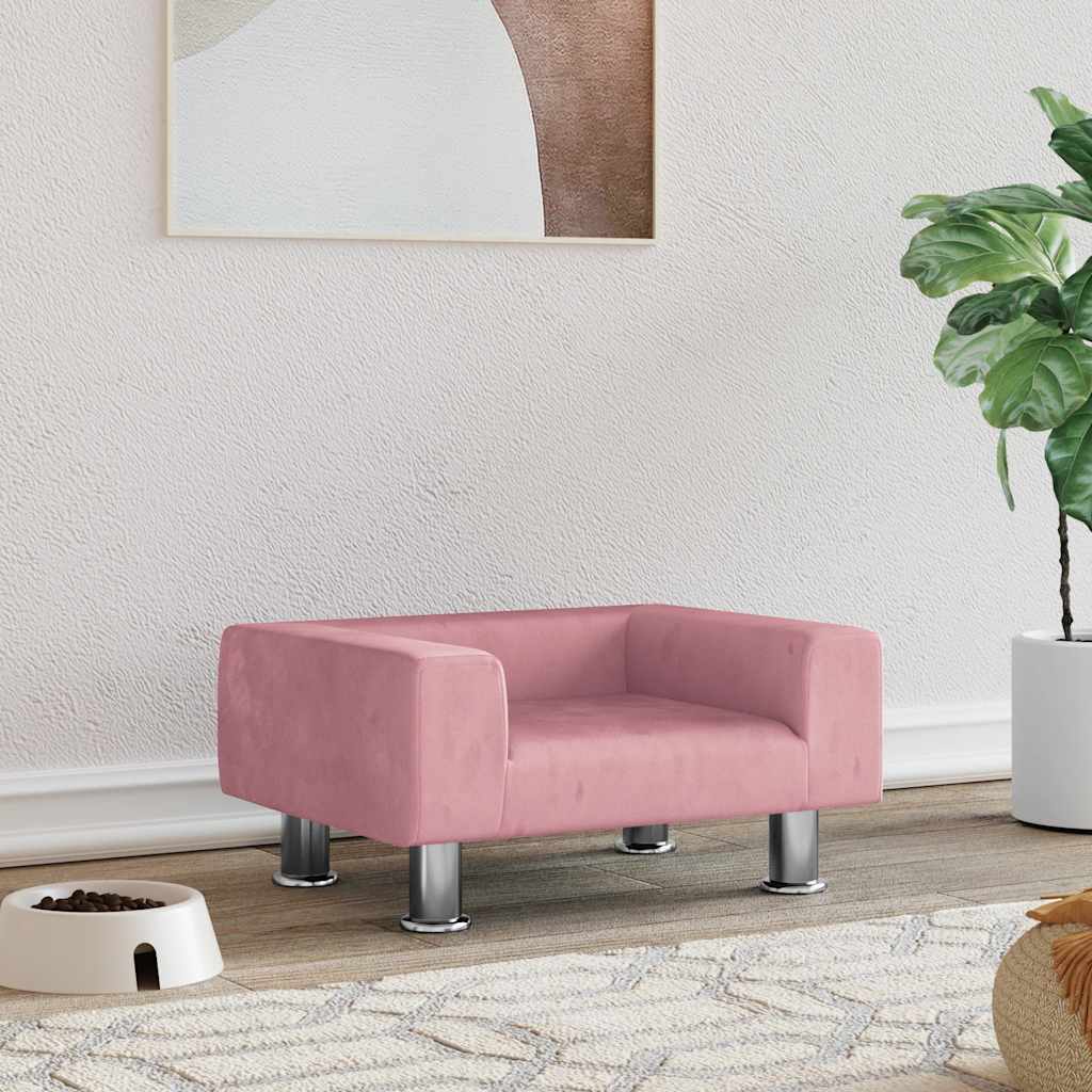 Vidaxxl lit pour chien 50x40x26,5 cm velours rose
