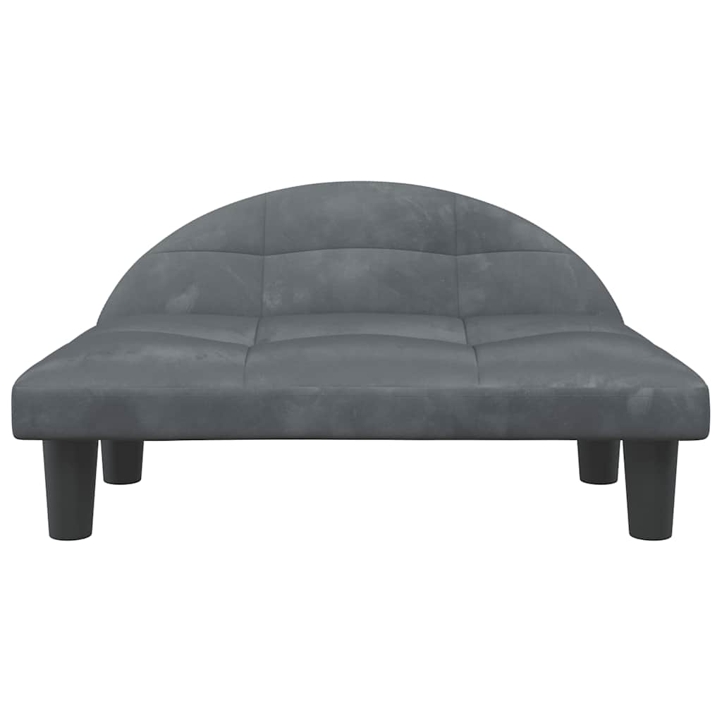 Vidaxxl lit pour chien 70x52x30 cm velours gris foncé