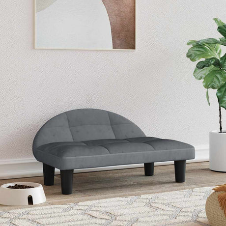 Vidaxxl lit pour chien 70x52x30 cm velours gris foncé