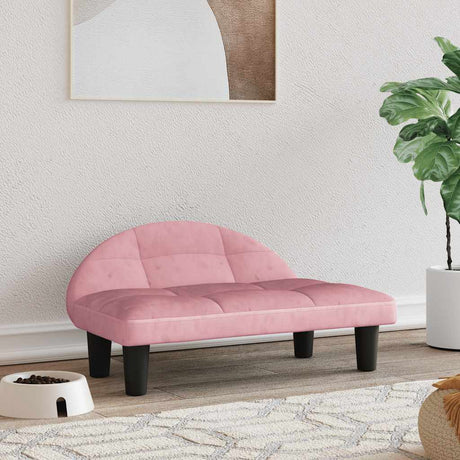 Vidaxxl lit pour chien 70x52x30 cm velours rose