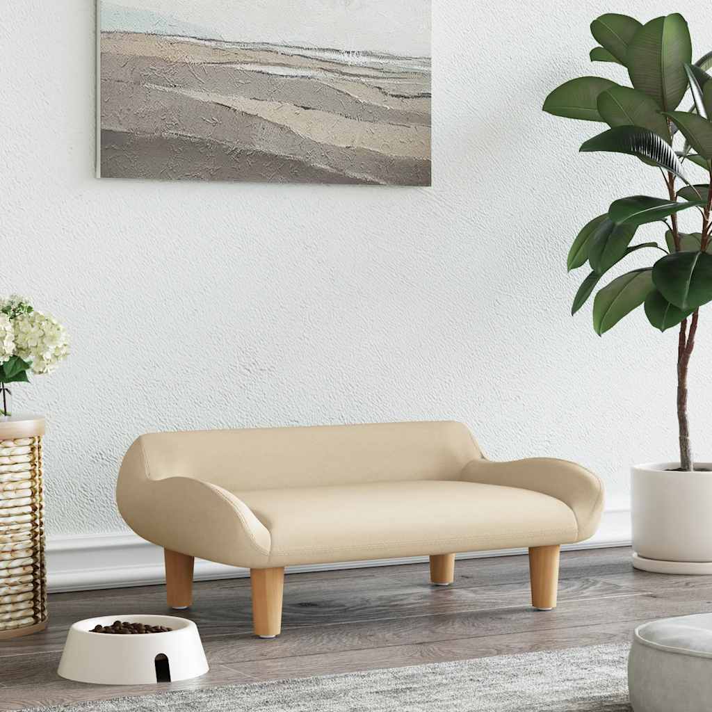Vidaxxl lit pour chien 70x40x24 cm tissu couleur crème