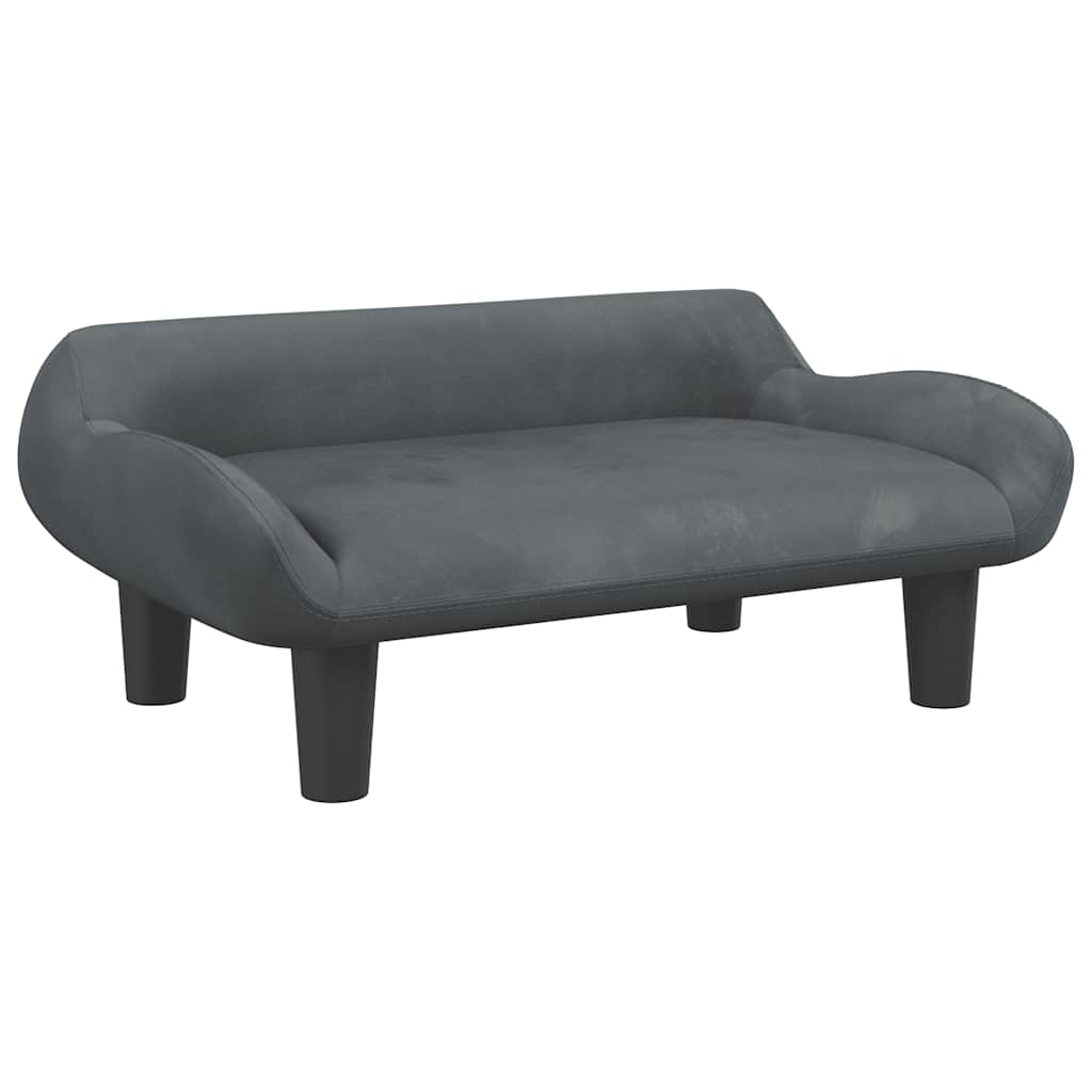 Vidaxxl lit pour chien 70x40x24 cm velours gris foncé