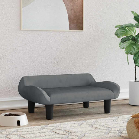 Vidaxxl lit pour chien 70x40x24 cm velours gris foncé