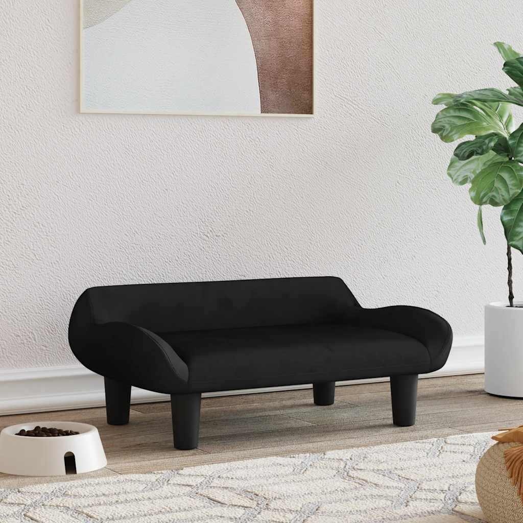 Vidaxxl lit pour chien 70x40x24 cm velours noir