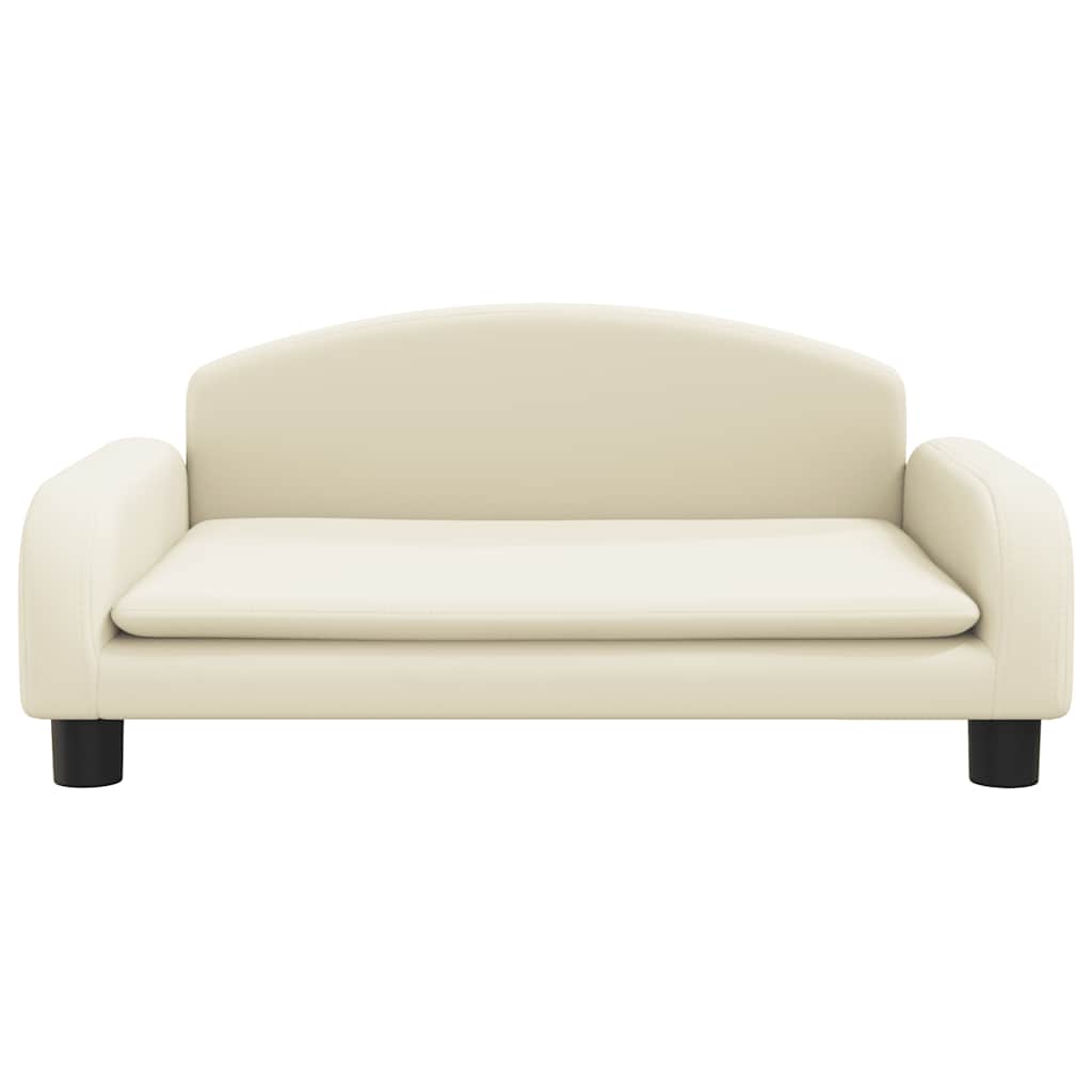 Vidaxxl lit pour chien 70x45x30 cm cuir artificiel couleur crème