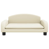 Vidaxxl lit pour chien 70x45x30 cm cuir artificiel couleur crème