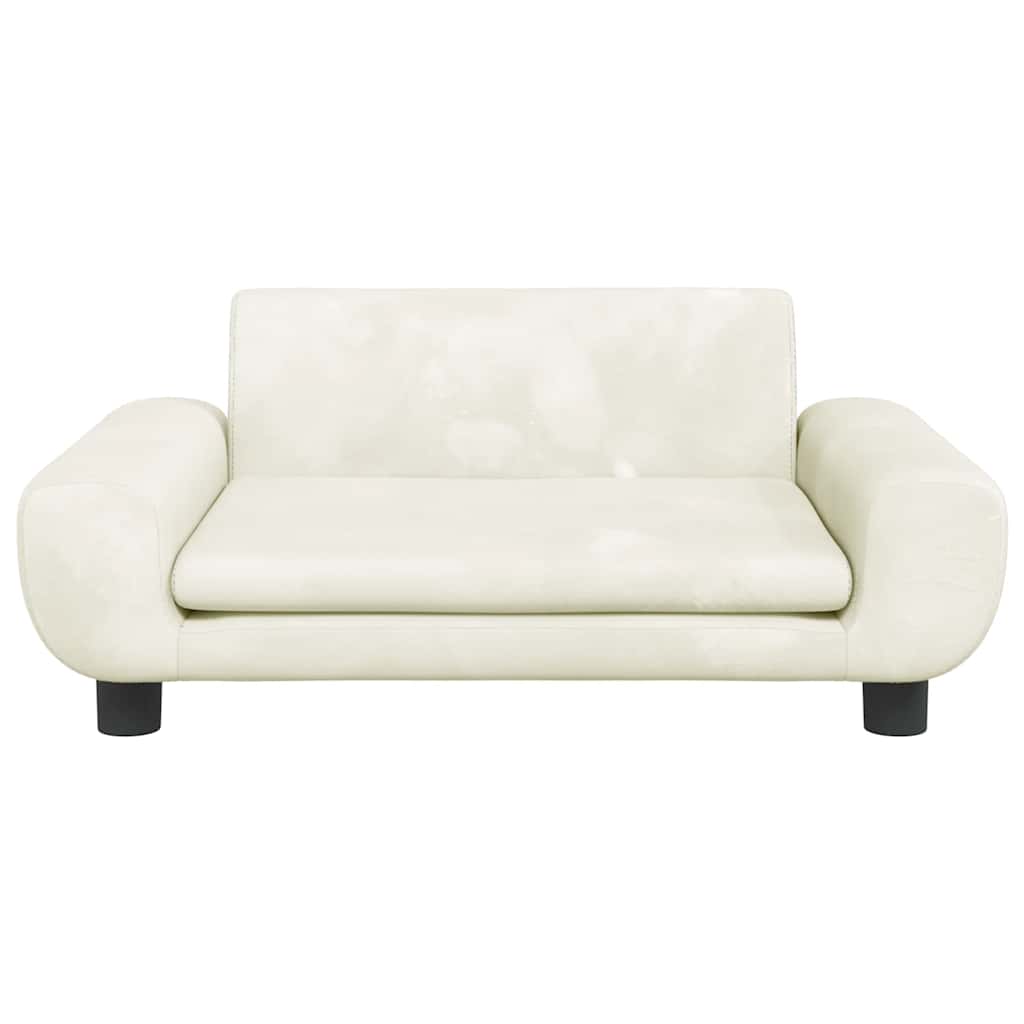 Vidaxxl lit pour chien 70x45x33 cm velours couleur crème