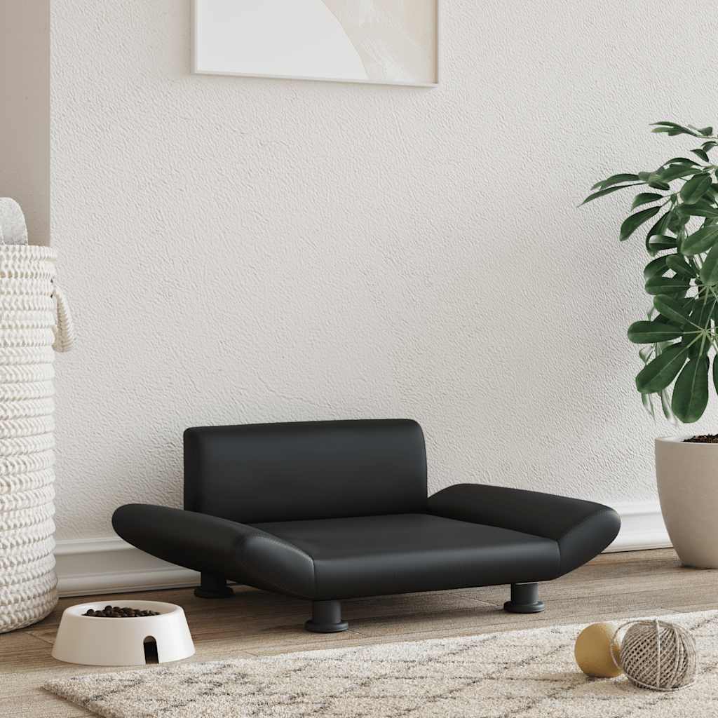 Vidaxxl lit pour chien 70x45x28 cm cuir artificiel noir