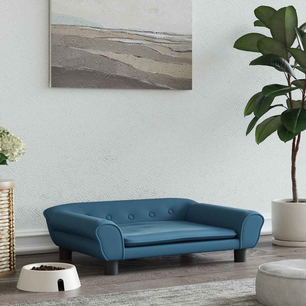 Vidaxxl lit pour chien 70x48x22 cm velours bleu
