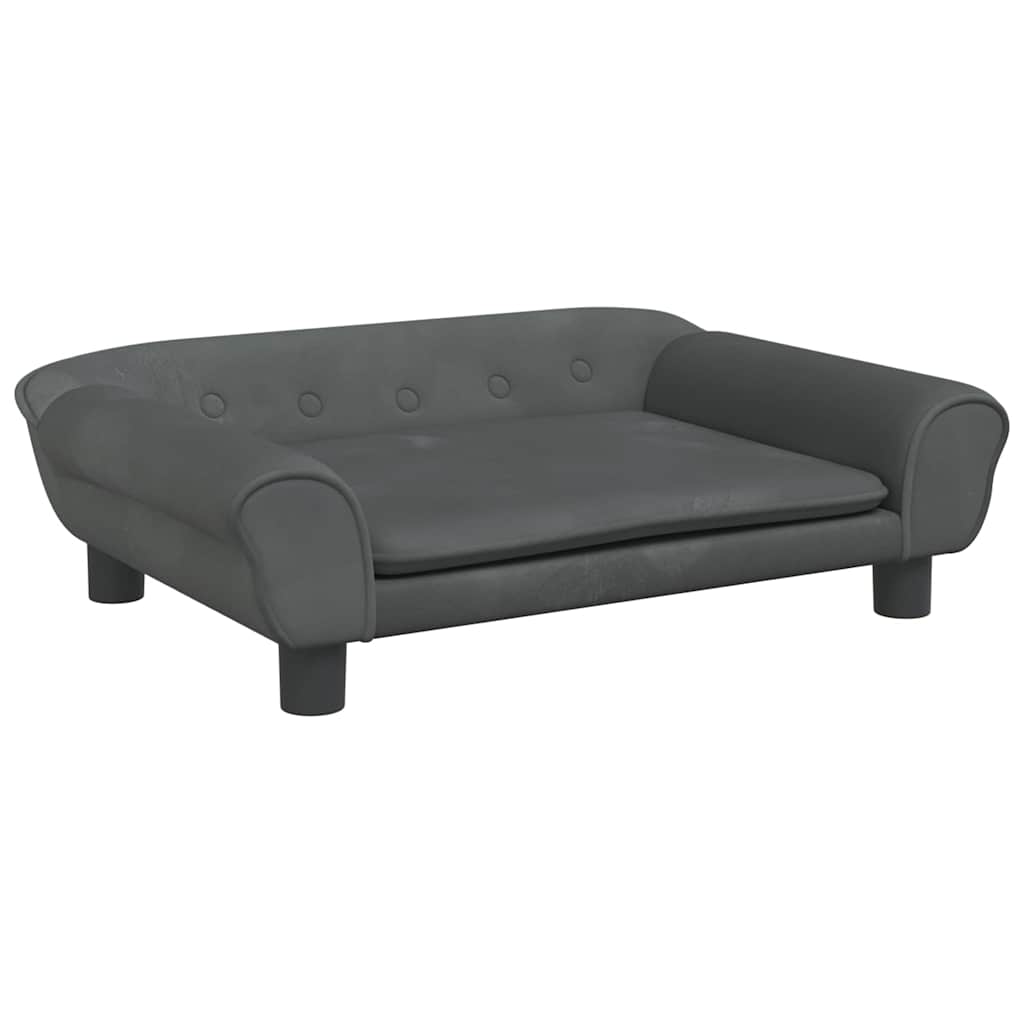 Vidaxxl lit pour chien 70x48x22 cm velours gris foncé