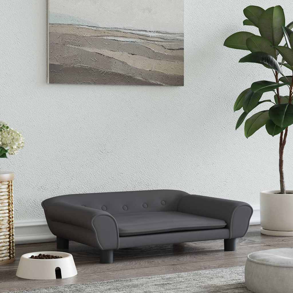 Vidaxxl lit pour chien 70x48x22 cm velours gris foncé