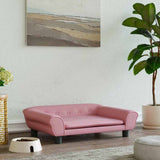 VidaXL lit pour chien 70x48x22 cm velours rose