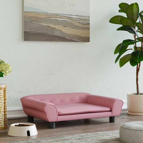 VidaXL lit pour chien 70x48x22 cm velours rose