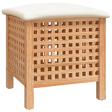 Tabouret de salle de bain vidaxl 48x47.5x52 cm en bois de noyer massif
