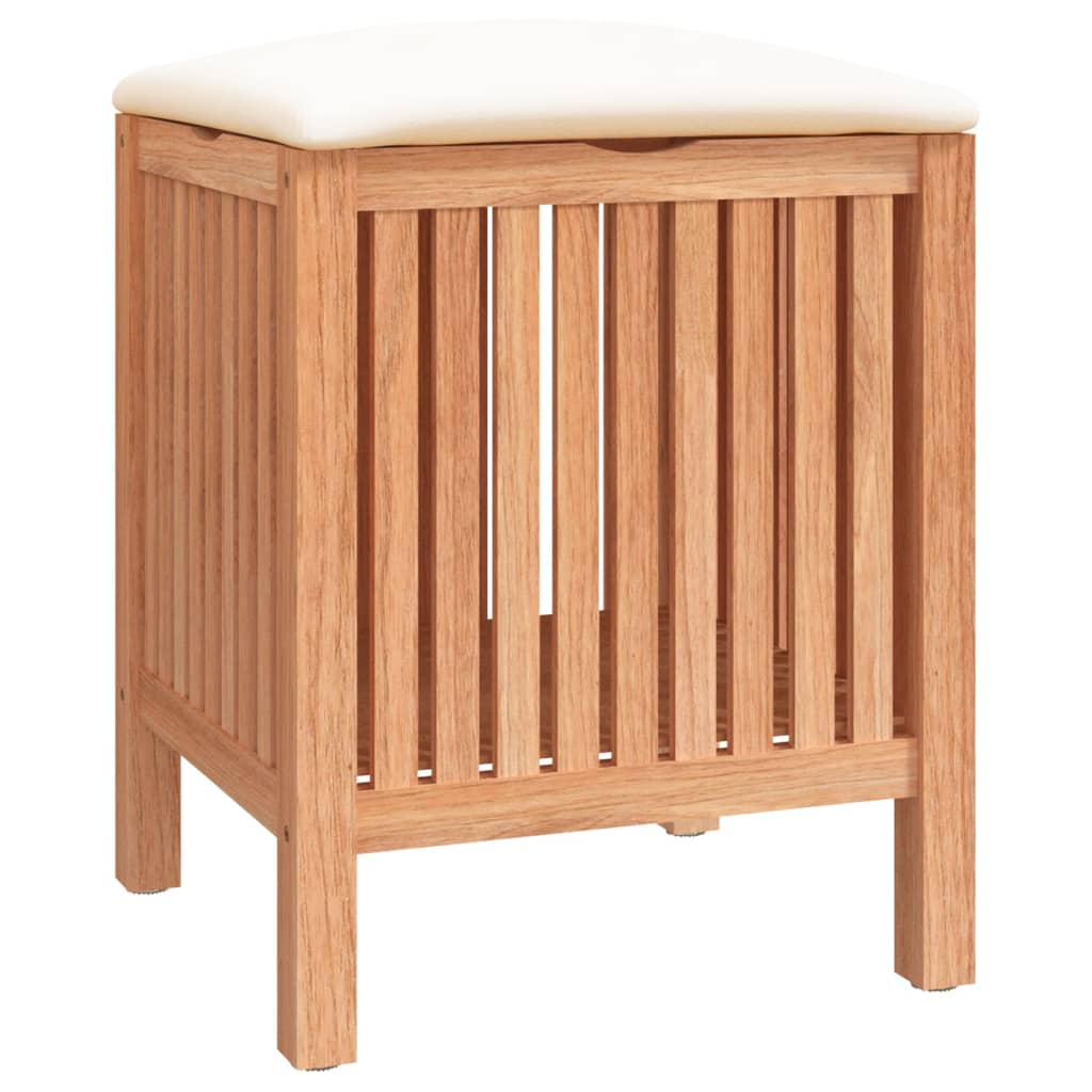 Tabouret de salle de bain vidaxl 40.5x40x52 cm en bois de noyer massif