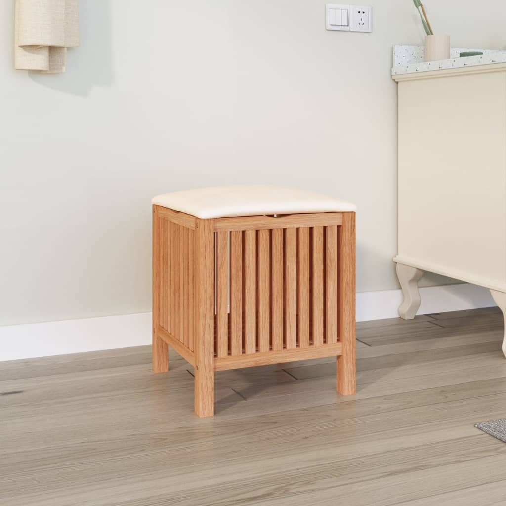 Tabouret de salle de bain vidaxl 40.5x40x52 cm en bois de noyer massif