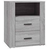Vidaxl nachtkastje 50x36x60 cm bewerkt hout grijs sonoma eikenkleurig