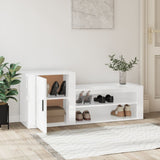 Armoire à chaussures vidaxl 130x35x54 cm en bois de bois haut brillant blanc