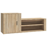 Armoire à chaussures vidaxl 130x35x54 cm en bois de bois de chêne sonoma coloré