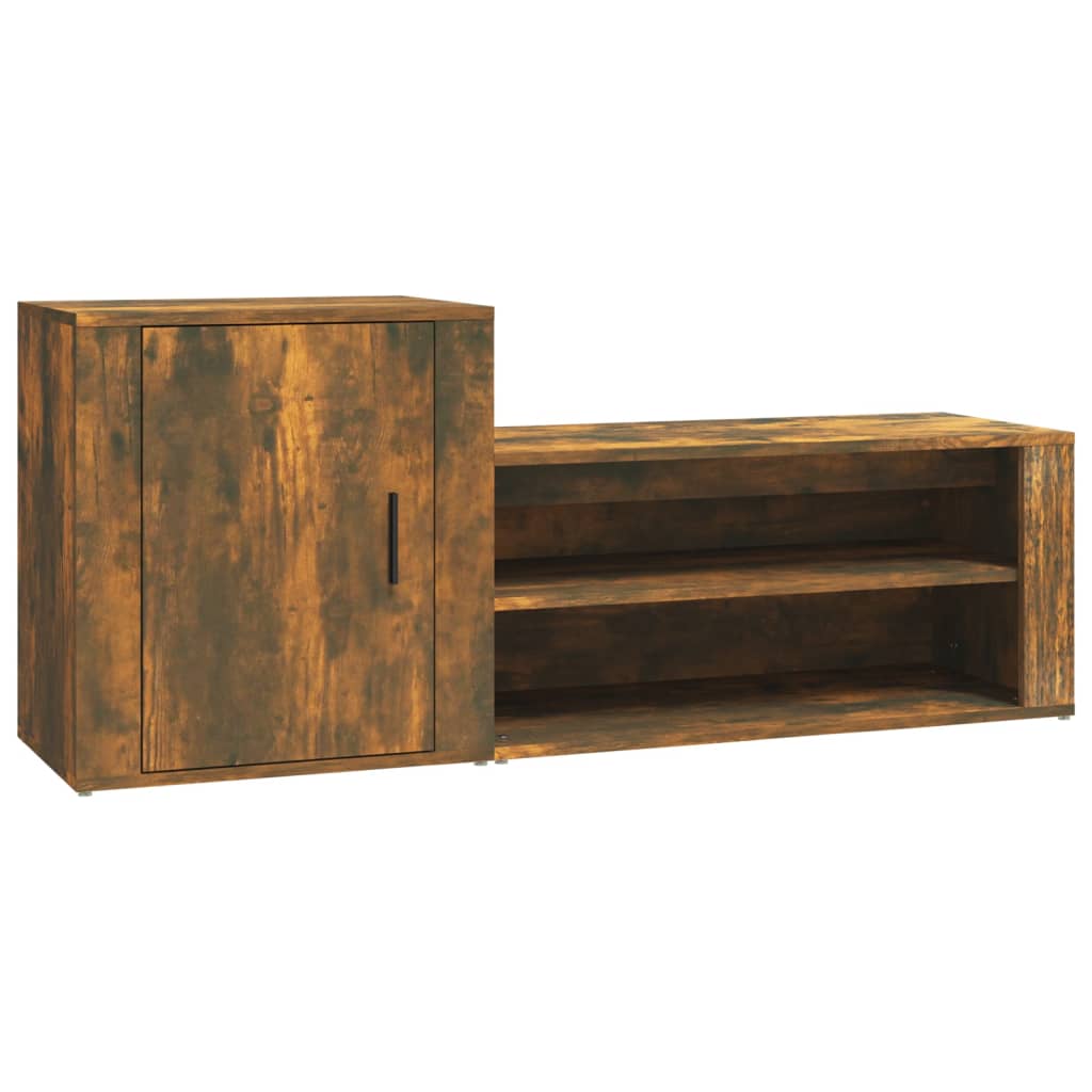 Vidaxl Shoe Cabinet 130x35x54 cm Property Wood Røget eg Farvet