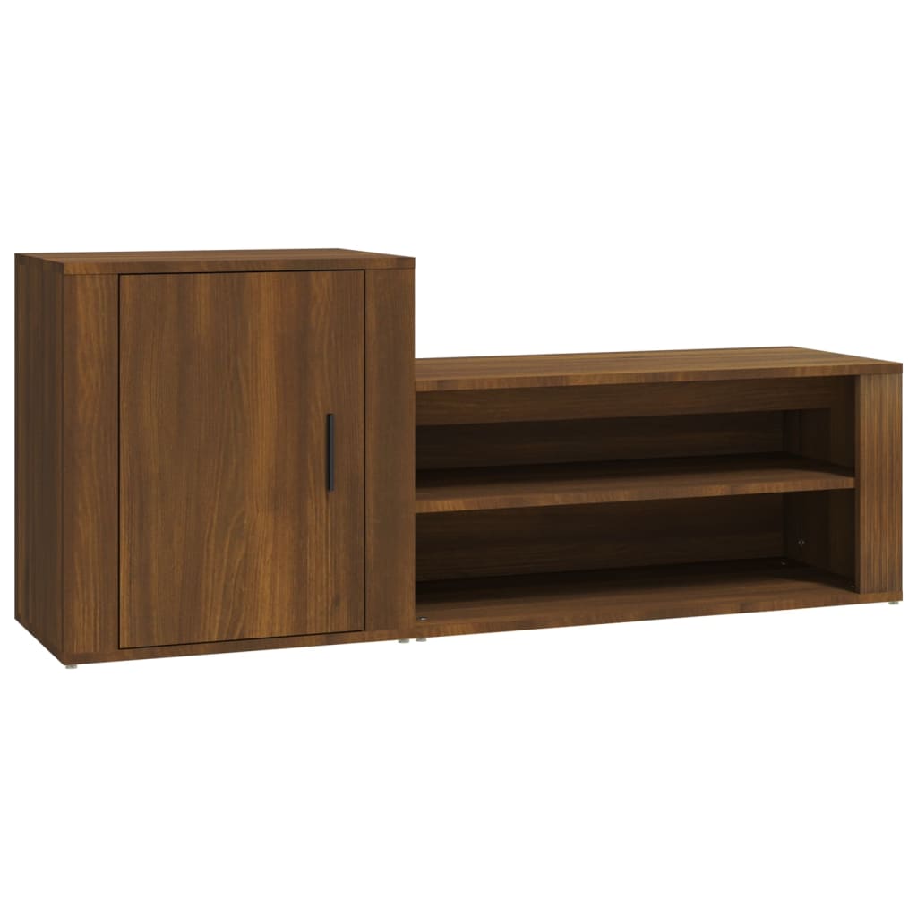 Vidaxl schoenenkast 130x35x54 cm bewerkt hout bruin eikenkleur