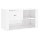 Armoire à chaussures vidaxl 80x35x45 cm en bois de bois haute brillant blanc
