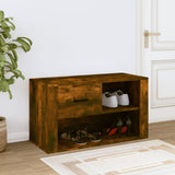 Armoire à chaussures Vidaxl 80x35x45 cm en bois de bois de chêne fumé coloré