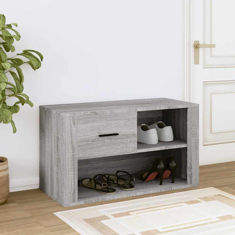 Armoire à chaussures vidaxl 80x35x45 cm en bois de bois de gris sonoma