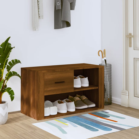 Armoire à chaussures Vidaxl 80x35x45 cm Couleur de chêne brun en bois propriété