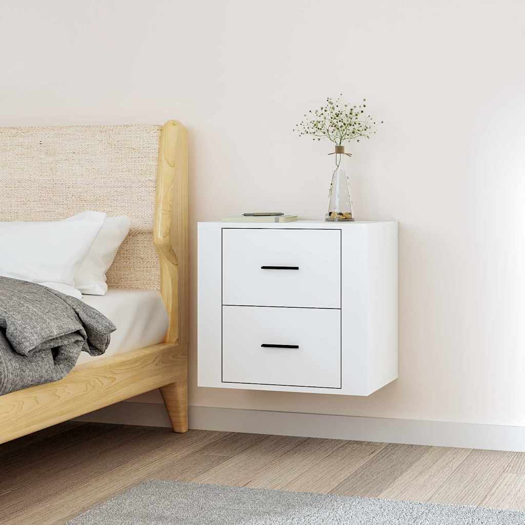 Vidaxl nachtkastje wandgemonteerd 50x36x47 cm wit