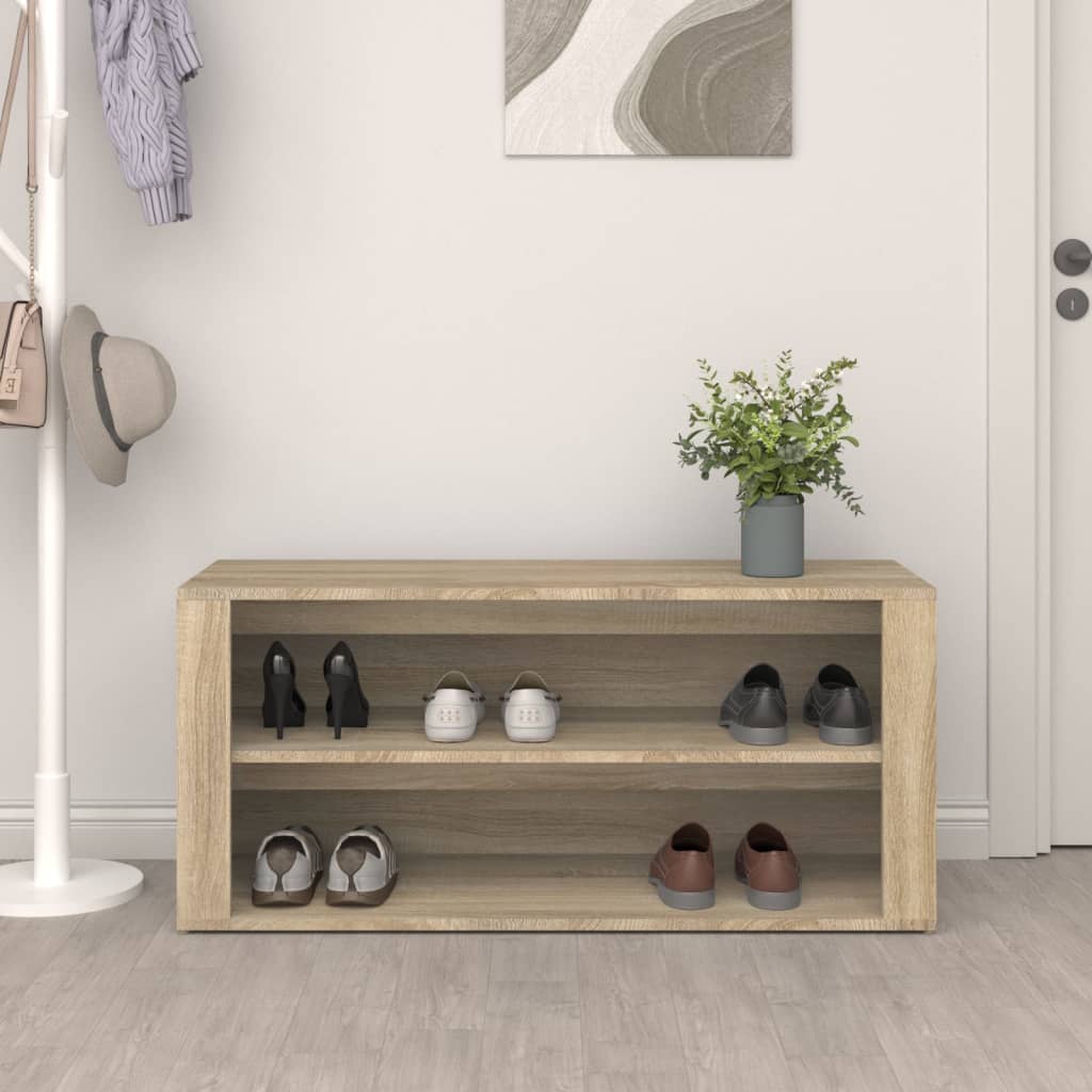 Vidaxl Shoe Rack 100x35x45 cm Behandlet tre Sonoma eik farget