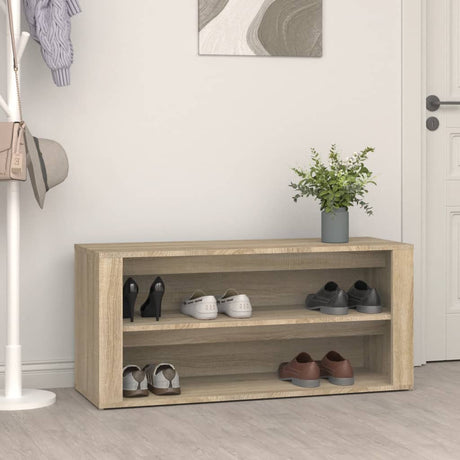 Rack à chaussures Vidaxl 100x35x45 cm Bois de chêne sonoma en bois sonoma coloré