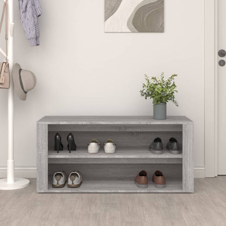 Rack à chaussures Vidaxl 100x35x45 cm en bois coupé gris sonoma chêne couleur