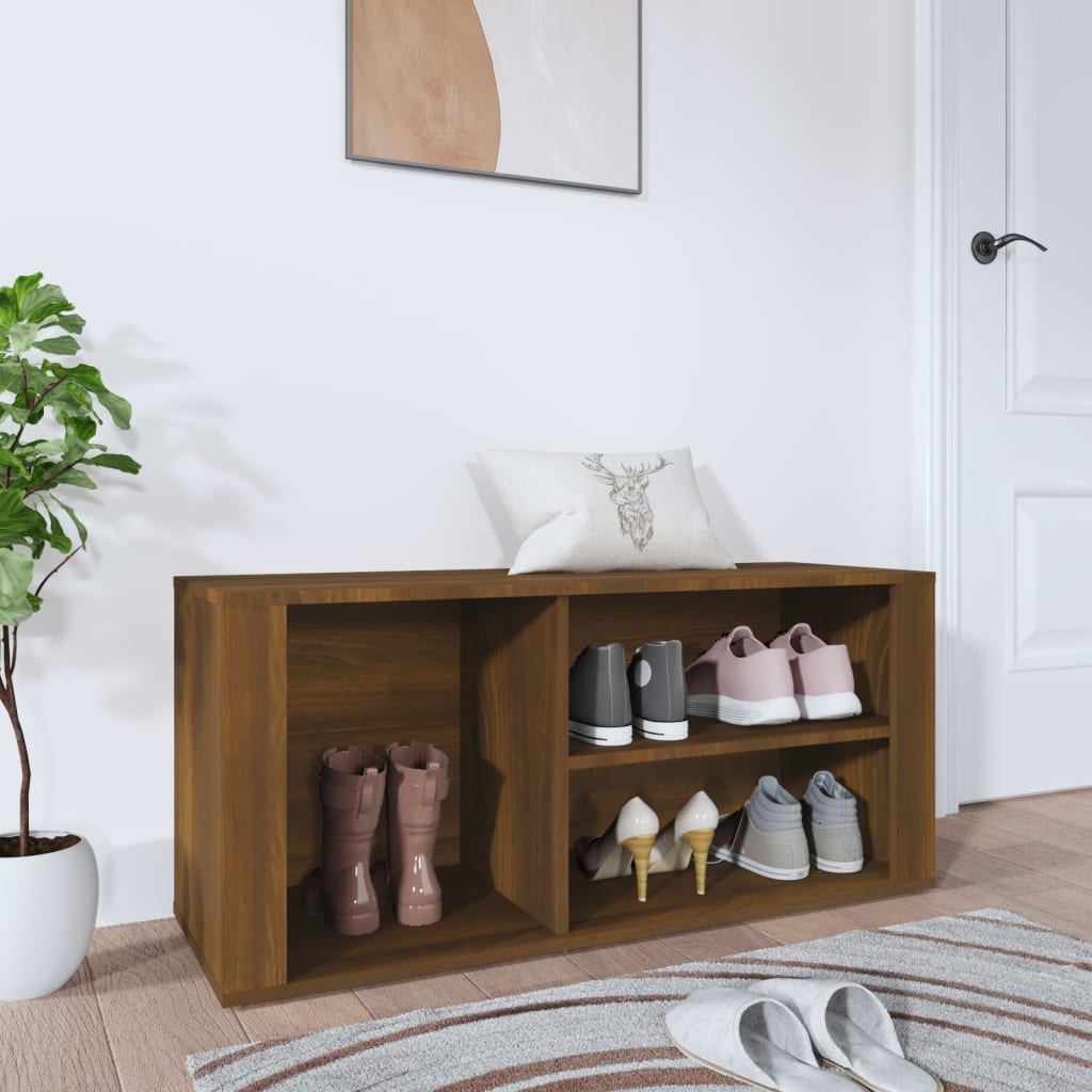 Armoire à chaussures Vidaxl 100x35x45 cm Couleur de chêne brun coupé