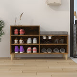 Armoire à chaussures Vidaxl 102x36x60 cm en bois de bois de bois fumé coloré